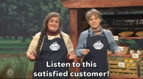 "Listen to this satisfied customer"