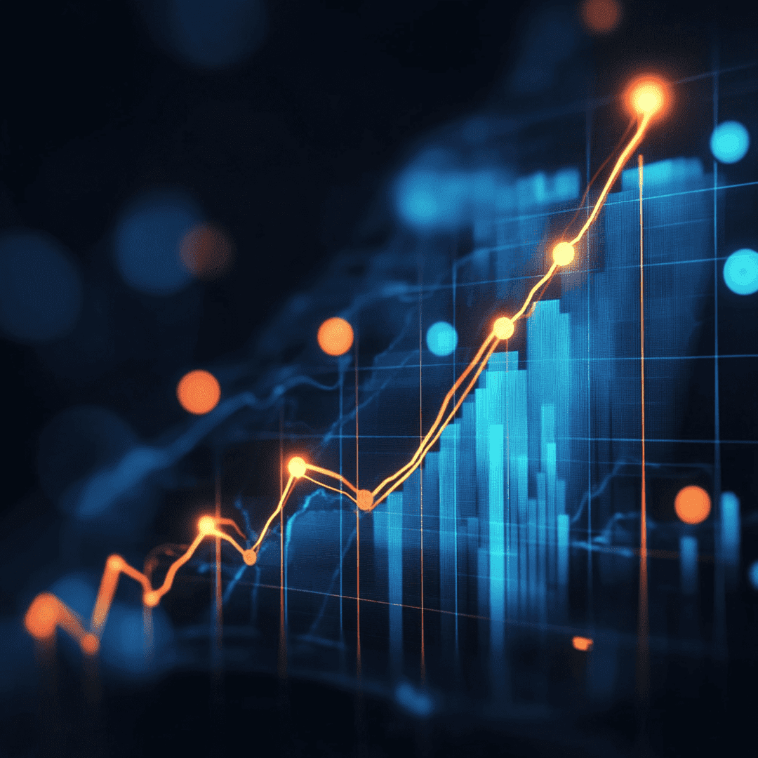 Marketing graph showing increase performanc