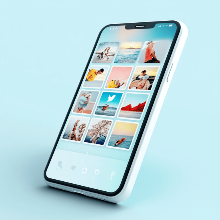 Mobile phone scrolling through social media loo