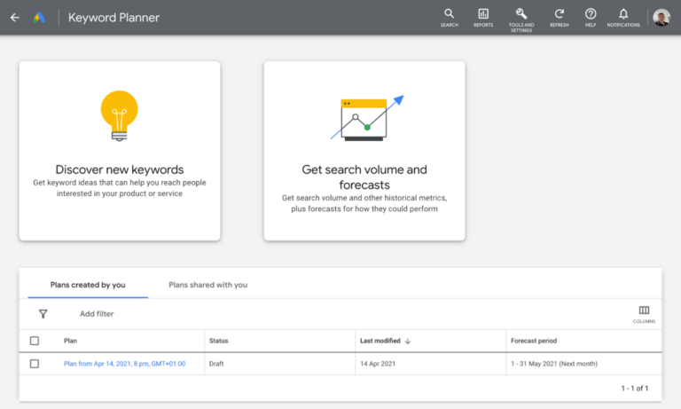 PPC for SaaS: Use the keyword planner to find new ideas for short and long tail keywords